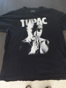 Tupac Shakur Shirt Men's Size XL Black Solid 2Pac Prayer Graphic Hip Hop Tee - Picture 1 of 4