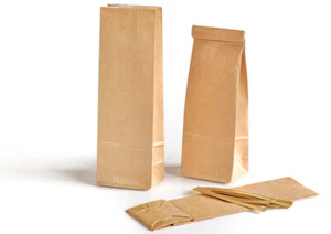 50 Blockbodenbeutel m. Clipsen 100 g Teetüten Kraftpapiertüten Klotzbodenbeutel - Bild 1 von 2