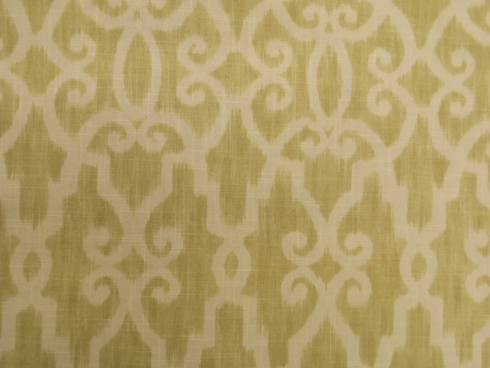Belle Maison Harper Cotton Upholstery Drapery Fabric Linen Ikat Damask NN45 - Image 1 of 1