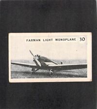 M0881 Allens Irish Moss Aircraft #30 Farman Light Monoplane Trade Card