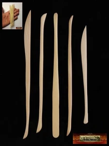 M00980 MOREZMORE Set 5 Mini Wooden Clay Tools Hard Wood Fine Detail Sculpt - Picture 1 of 2