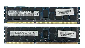 SK Hynix 16GB (2x8GB) PC3-12800R DDR3-1600 SERVER RAM HMT31GR7CFR4C-PB - Picture 1 of 3