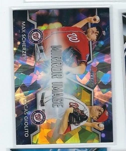 2016 BOWMAN'S BEST ATOMIC REFRACTOR MIRROR IMAGE MAX SCHERZER LUCAS GIOLITO - Picture 1 of 1