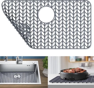 Sink Protectors for Kitchen Sink, 26''X 14'' Silicone Kitchen Sink Mat Grid for - Picture 1 of 7