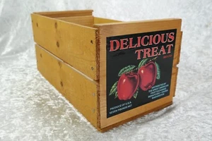Delicious Treat Brand Apples Wooden Crate Produce Of USA No Lid - Picture 1 of 7