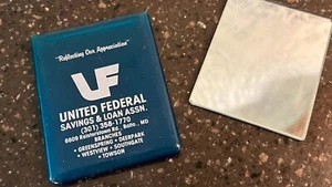 Vintage United Federal Savings and Loan Advertising Pocket Mirror promotional - Picture 1 of 4