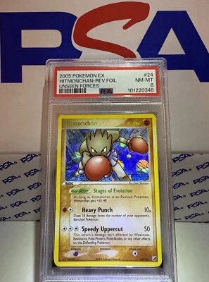 2005 Pokemon EX Unseen Forces #24 Hitmonchan Reverse Foil PSA 8 NM-MT - Image 1 of 2