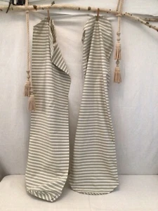 Pair  (2) Unused Vintage French Ticking Stripe Bolster Pillow Cover Farmhouse - Picture 1 of 8