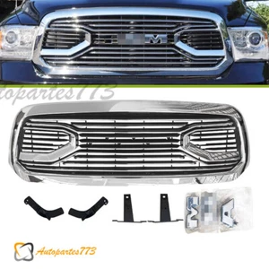 Grille For 2013-2018 RAM 1500 Big Horn Chrome Upper Front Bumper Grill W/ ASSY - Picture 1 of 11