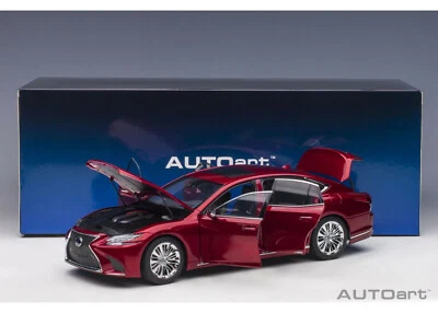 Lexus LS500H 2018 IN Metallo Red Black Interior LHD AUTOart 78869 1:18 USA Car - Immagine 1 di 4