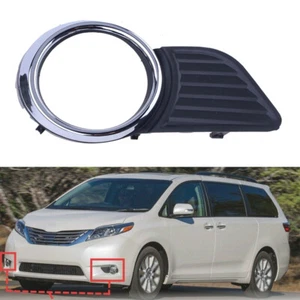 Izquierda Chrome Trim Fog Light Grill Bumper Cover para Toyota Sienna XLE LE 2011-17 - Imagen 1 de 7