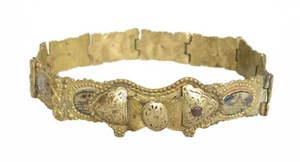 19c. ANTIGUO CINTURÓN DE LATÓN OTOMANO ISLÁMICO CON HEBILLA - Imagen 1 de 12