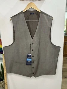 New Stafford Men's Classic Fit Wool Blend Vest Gray Stripe Size 3XL Big/ Tall - Picture 1 of 9