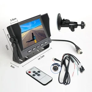 5"Car Monitor Metal 8Pin Connector Speaker 1ch Audio 2c Video 12-24v For Caravan - Picture 1 of 19