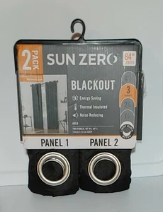 JUEGO DE 2 ojales apagón panel de cortina Sun Zero, azul marino 40 x 84 pulgadas - Imagen 1 de 1