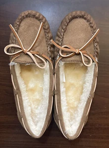 Girls House Slippers Warm Faux Fur Comfort Shoes Winter Loafers Chesnut - Picture 1 of 5