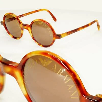 Gafas de sol Emporio Armani 1997 vintage lentes redondas estampado con logotipo marrón 523-S 144 Foto 1 de 4