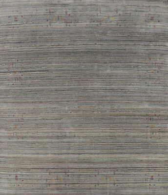 High-quality Gray Living Room Rug Wool Handmade Gabbeh 8x8 ft Square - Image 1 of 4