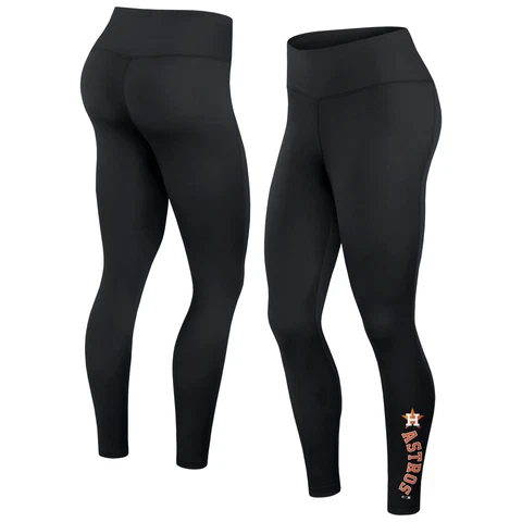 Women's Fanatics Branded Black Houston Astros Wordmark Stack Leggings Cover