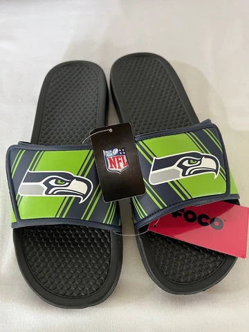 NFL Seattle Seahawks Team Logo Legacy Slide Flip Flop Sandals Football SZ M Mens Cover