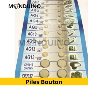 PAQUET 24 PILES BOUTON ASSORTIES 9 REF AG1-13 CR2016 CR2025 CR2032 - Afbeelding 1 van 2
