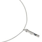 (Silver)Whistle Pedant Necklace Reduce Anxiety Cylindrical Deep Breathing Sg5