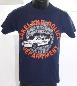 Lakeland Police Department 911 Navy Blue Crew Neck T Shirt - Size Youth Medium - Picture 1 of 7