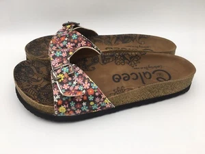 Calceo Women's Colored Flowers Patterned Sandal  Size 38 / 7.5 - 8 US - Picture 1 of 7