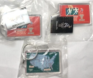 Lot Of 3 1996 Coca Cola Atlanta Olympics Torch Run Relay Keychain Key Ring New - Picture 1 of 6