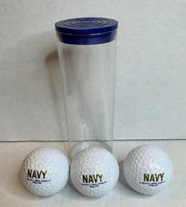 Funda de 3 pelotas de golf de reclutamiento publicitarias azul marino. Nuevo stock antiguo - Imagen 1 de 2