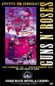 Guns N Roses Appetite For Democracy, gerahmtes Konzert Poster Hard Rock Casino - Bild 1 von 2