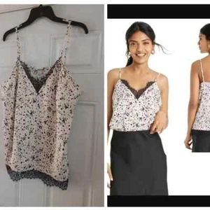 a.new day Women's Cami w/Lace Trim Beige(Egg Shell) w/ black Cheetah Print XL - Picture 1 of 8