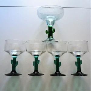Kaktus Gläser Margarita Martini grün Stiel 4er Set 10 Unzen Eine 16 Unzen - Bild 1 von 4
