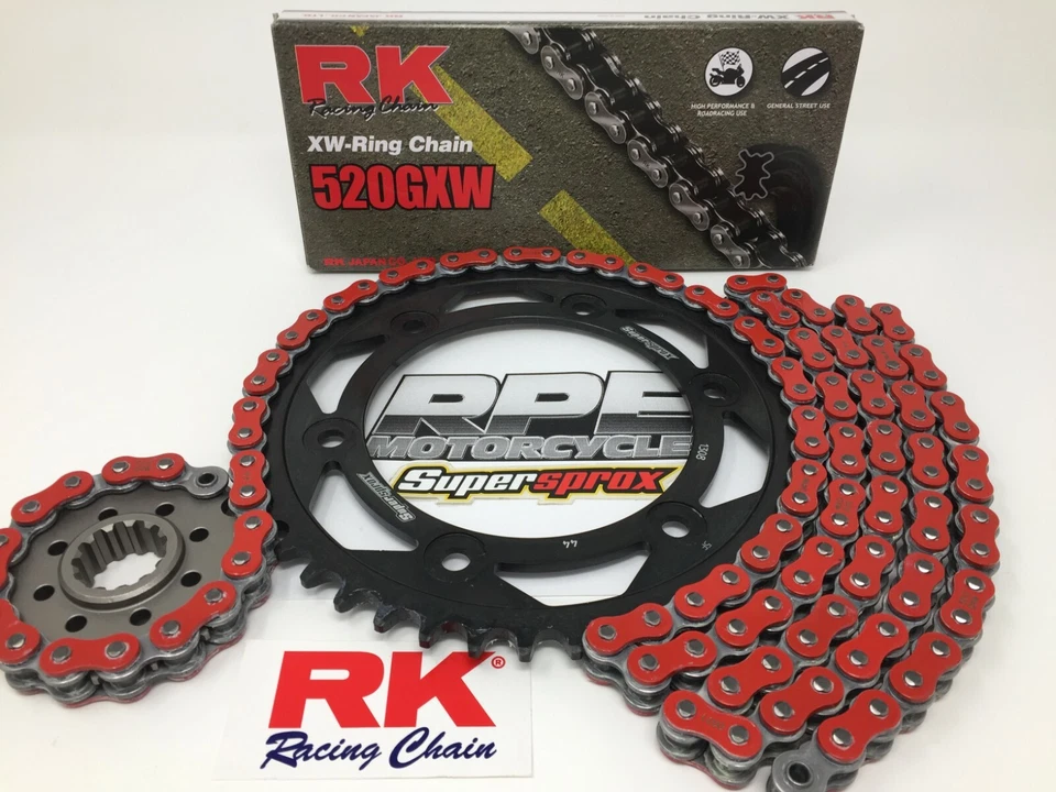 Rojo 2003-2006 CBR600rr RK GXW 520 cadena de aceleración rápida y kit de piñón SuperSprox Foto 1 de 1