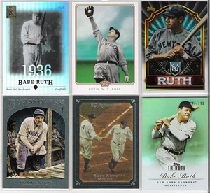 BABE RUTH YANKEES 6 CT LOT WITH ONE REFRACTOR AND ONE SERIAL #ED /299 - Bild 1 von 1