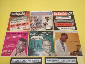 LOT OF 6 Nat King Cole 50s JAZZ 45 RPM 7" EP PICTURE SLEEVES ONLY Unforgettable - Picture 1 of 2