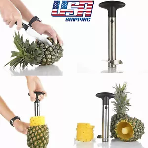 Ananas Entkerner Hobel Schäler Edelstahl für gewürfelte Obstringe All in One - Bild 1 von 12