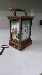 Vintage French Victorian Style Brass Carriage Clock 
