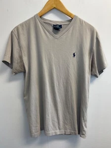 Polo Ralph Lauren Men's Size S V-neck T-shirt Grey/Blue Pony Logo Short Sleeve - Picture 1 of 5