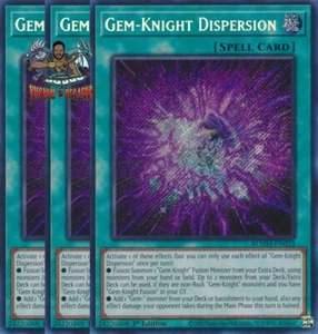 Yugioh! 3x Gem-Knight Dispersion BLMM-EN023 Secret Rare 1st Ed NM - Picture 1 of 1