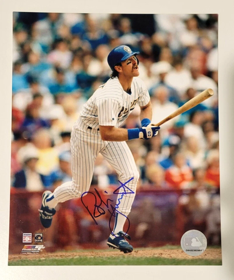 Foto firmada por Robin Yount 8x10 autógrafo de los Milwaukee Brewers Foto 1 de 1