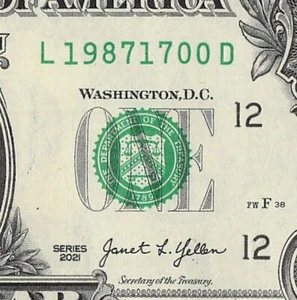 1987 1700 Tombstone Year Date Note Fancy Serial Number One Dollar Bill CRISP UNC - Picture 1 of 11