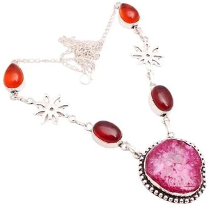 Solare Quarzo Gemma Placcato Argento Handmade Gioielli Collana Regalo 11 G N-11 - Foto 1 di 3