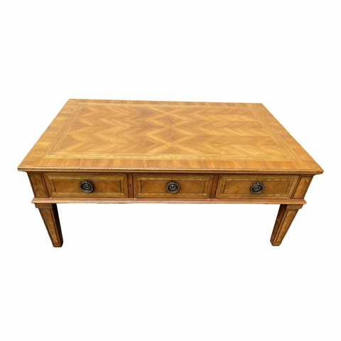 Alfonso Marina Ebanista Rectangular Inlaid Fruitwood Coffee Table Cover