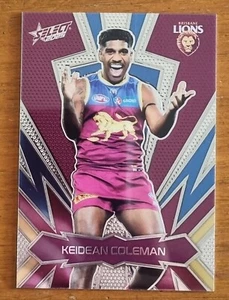 2025 Select AFL Keidean Coleman Luminous Thunderbolt card #LT16 Brisbane Lions - Picture 1 of 2