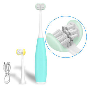 Kids Electric Sonic Triple 3 Tooth Brush Head Wrapped Rechargeable Toothbrush 3D