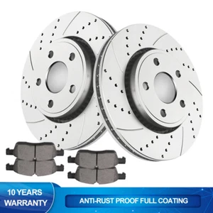 Front Drilled Rotors Brake Pads Fit 2011-2018 Jeep Grand Cherokee Dodge Durango - Picture 1 of 9