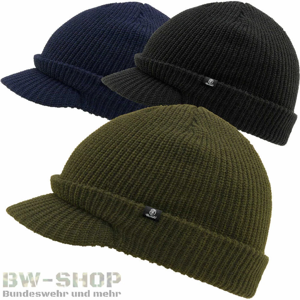 BRANDIT SHIELD CAP US JEEP CAP WINTERMÜTZE + SCHIRM OUTDOOR STRICK MÜTZE BASECAP