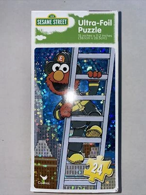 NUEVO Sesame Street Elmo Furry Fire Fighter Ultra-Foil 24 piezas. Puzzle ¡S/H GRATIS! BCR Foto 1 de 3
