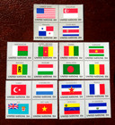 "UNICEF" 5 Zusammendrucke - 20 Briefmarken - 20 Flaggen - 20 Länder, Postfrisch